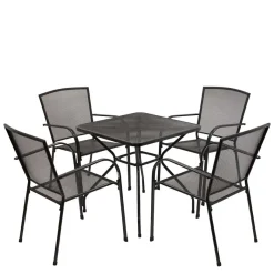 Best Streckmetall Tischgruppe in Anthrazit - Comanos (fünfteilig) Sitzgruppe