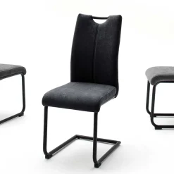 Outlet Swingstühle in dunklem Grau - Lacrunia (4er Set) Sessel