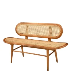 Sale Teak Wohnraum Bank mit Wiener Geflecht - Feliana Sitzbank