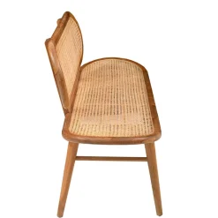 Sale Teak Wohnraum Bank mit Wiener Geflecht - Feliana Sitzbank