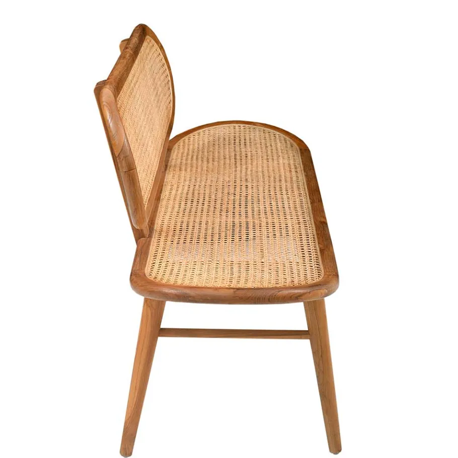 Sale Teak Wohnraum Bank mit Wiener Geflecht - Feliana Sitzbank