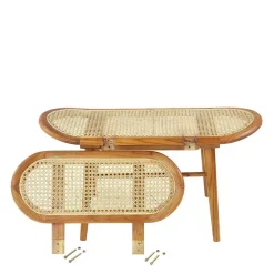 Sale Teak Wohnraum Bank mit Wiener Geflecht - Feliana Sitzbank