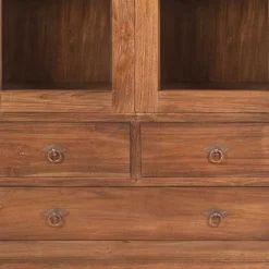 Teakholz Vitrinenschrank Mangato im Landhausstil Schränke