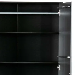 Hot Teilmassiver 94x180x40 Kiefernholz Kleiderschrank in Schwarz - Ilvessino Kleiderschränke|Schränke