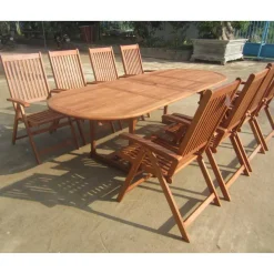 Terrassen Essgruppe Osilla mit Ausziehtisch (neunteilig) Sitzgruppe