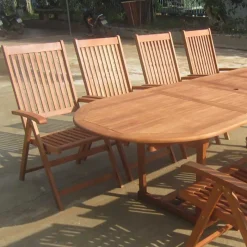 Terrassen Essgruppe Osilla mit Ausziehtisch (neunteilig) Sitzgruppe