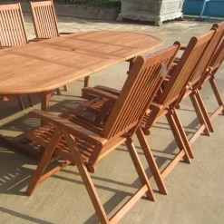 Terrassen Essgruppe Osilla mit Ausziehtisch (neunteilig) Sitzgruppe