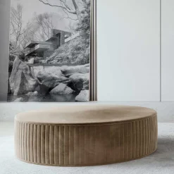 Best Tiefer Polsterhocker in Hellbraun - Djuro Hocker