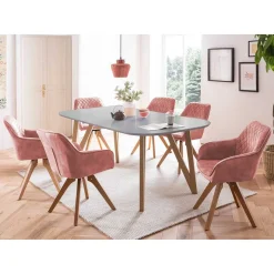 Tisch & Samt Tischsessel - Matiano (siebenteilig) Sitzgruppe|Tische