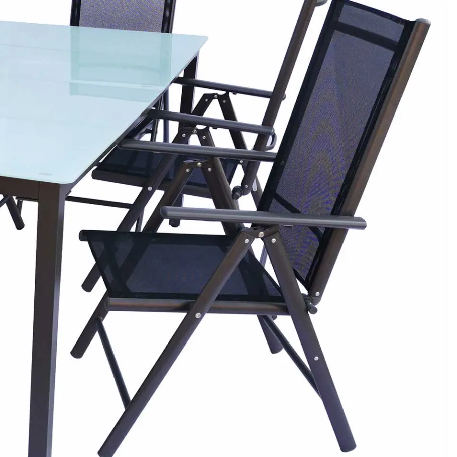 Tisch mit Klappstühlen für den Garten - Anlina (siebenteilig) Sitzgruppe