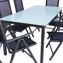 Tisch mit Klappstühlen für den Garten - Anlina (siebenteilig) Sitzgruppe