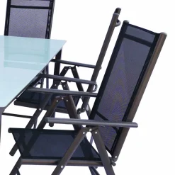 Tisch mit Klappstühlen für den Garten - Anlina (siebenteilig) Sitzgruppe