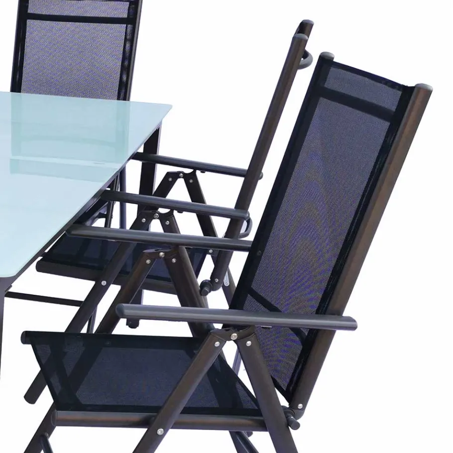 Tisch mit Klappstühlen für den Garten - Anlina (siebenteilig) Sitzgruppe