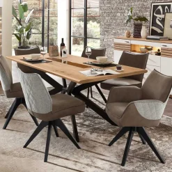 Tischgruppe mit Drehstühlen Set - Niam (siebenteilig) Sitzgruppe