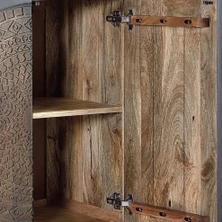 Best 4-türige Design Kommode mit Mandala Schnitzerei - Synessa Sideboards