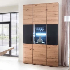 Best 3-türige Kombi-Vitrine zweifarbig - Vecenda Vitrinen