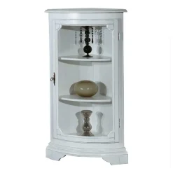 1-türige Vintage Eckvitrine niedrig - 112 cm hoch - Zarinas Vitrinen