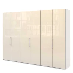 Best 3-türiger Falttüren Kleiderschrank in Creme - Zidarie Kleiderschränke