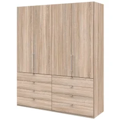 Outlet 2-türiger Falttüren Schrank mit acht Schubladen - Zayun Kleiderschränke|Schränke