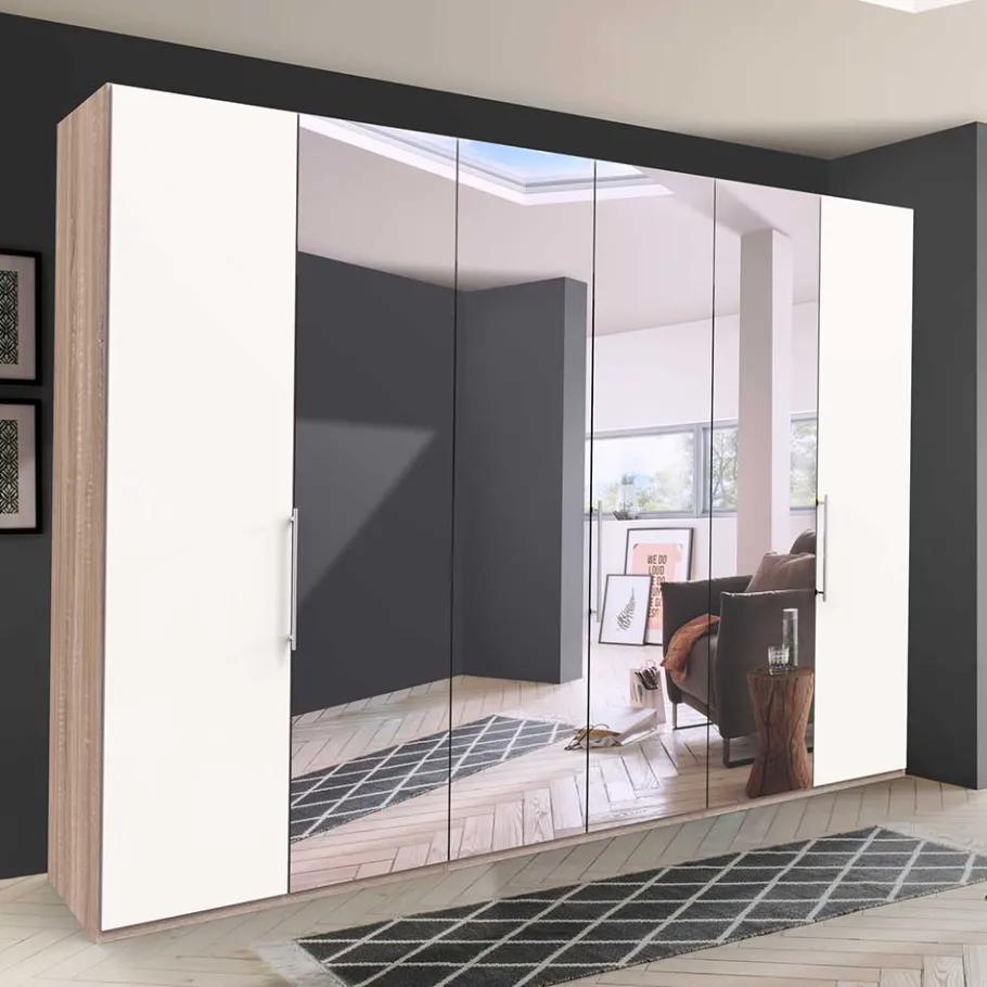 Best 3-türiger Falttüren-Kleiderschrank 300 cm - Vaclyn Kleiderschränke|Schränke