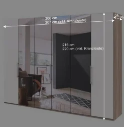 Best 3-türiger Falttüren-Kleiderschrank 300 cm - Vaclyn Kleiderschränke|Schränke