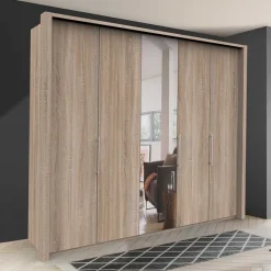 Hot 3-türiger Falttüren-Kleiderschrank mit Spiegel - Zayun Kleiderschränke