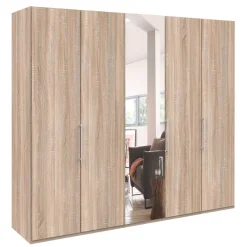 Hot 3-türiger Falttüren-Kleiderschrank mit Spiegel - Zayun Kleiderschränke