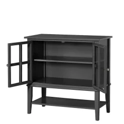 2-türiger Glasschrank in Schwarz - Epiros Vitrinen