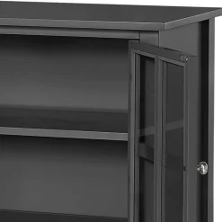 2-türiger Glasschrank in Schwarz - Epiros Vitrinen