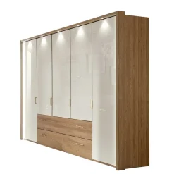 Hot 5-türiger Kleiderschrank Anglesia in Creme und Eiche Kleiderschränke