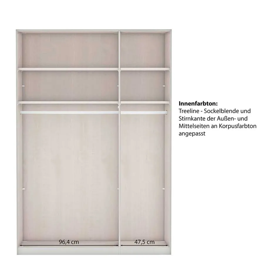 Outlet 3-türiger Kleiderschrank im Modern Country Style - Ridonna Kleiderschränke