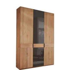 New 3-türiger Kleiderschrank in Erle teilmassiv - Hung Kleiderschränke|Schränke