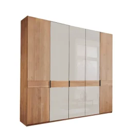 Best 5-türiger Kleiderschrank in Erle teilmassiv - Dilacco Kleiderschränke
