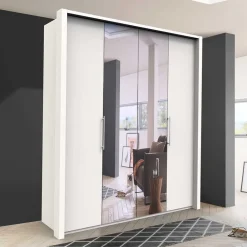 Outlet 2-türiger Kleiderschrank mit Falttüren in Weiß - Donpiave Kleiderschränke|Schränke