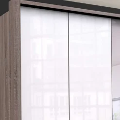 3-türiger Kleiderschrank mit Spiegel & Weißglas - Empresian Kleiderschränke