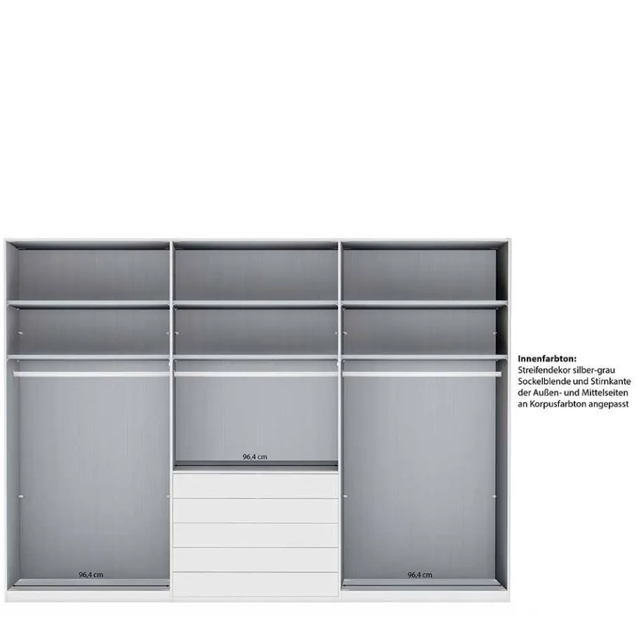 Best 6-türiger Kleiderschrank mit fünf Schubladen - Nucina Kleiderschränke|Schränke