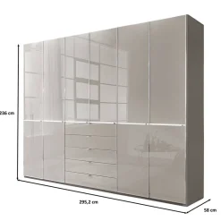 Best 6-türiger Kleiderschrank mit fünf Schubladen - Nucina Kleiderschränke|Schränke