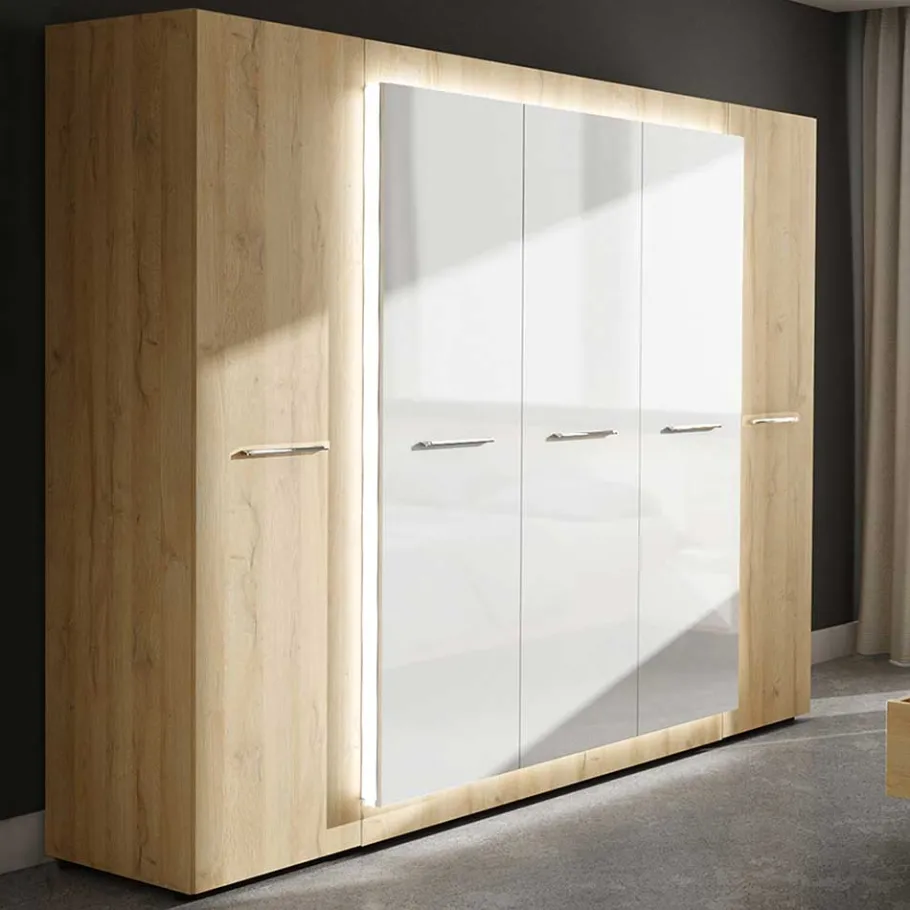 Hot 5-türiger Kleiderschrank 252x220x60 cm - Anieva Kleiderschränke