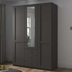 Hot 3-türiger Kombi-Kleiderschrank mit Spiegel - Mataram Kleiderschränke