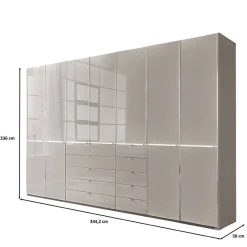 New 7-türiger Kombi-Kleiderschrank 345 cm breit - Nucina Kleiderschränke|Schränke