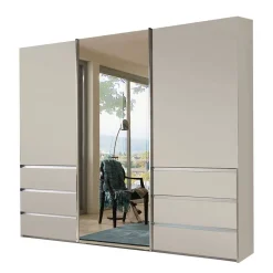 Hot 3-türiger Schiebetüren-Schrank in Champagner - Rina Kleiderschränke