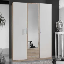 Outlet 3-türiger Schlafzimmer Schrank mit 2 Schubladen - Purista Kleiderschränke