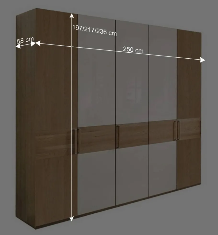 New 5-türiger Schlafzimmer Schrank mit fünf Türen - Emdsiva IV Kleiderschränke|Schränke