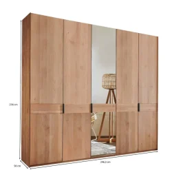 5-türiger Schlafzimmer-Kleiderschrank teilmassiv - Murray Kleiderschränke|Schränke