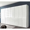 Outlet 8-türiger Schlafzimmerschrank in Weiß Glasfront - Rocca Kleiderschränke