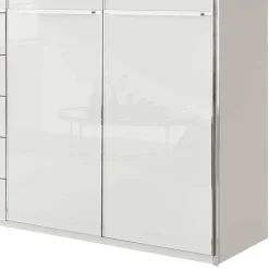 Best 6-türiger Schlafzimmerschrank in Weiß Glasfront - Rocca Kleiderschränke