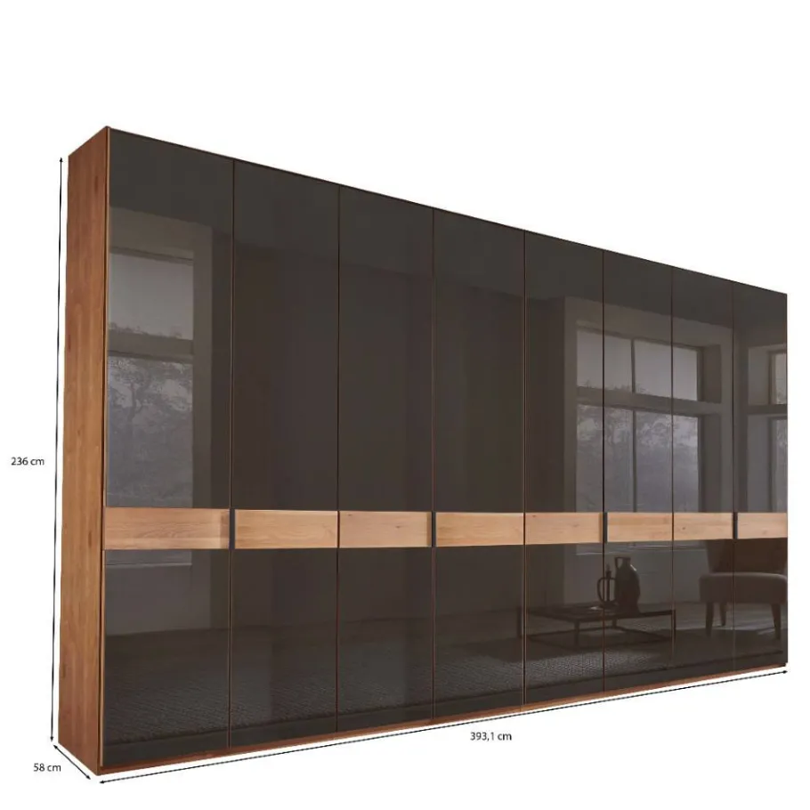 New 8-türiger Schlafzimmerschrank mit Glasfront - Hung Kleiderschränke