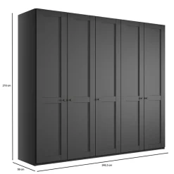 Online 5-türiger Schlafzimmerschrank - modernes Landhaus - Mataram Kleiderschränke|Schränke