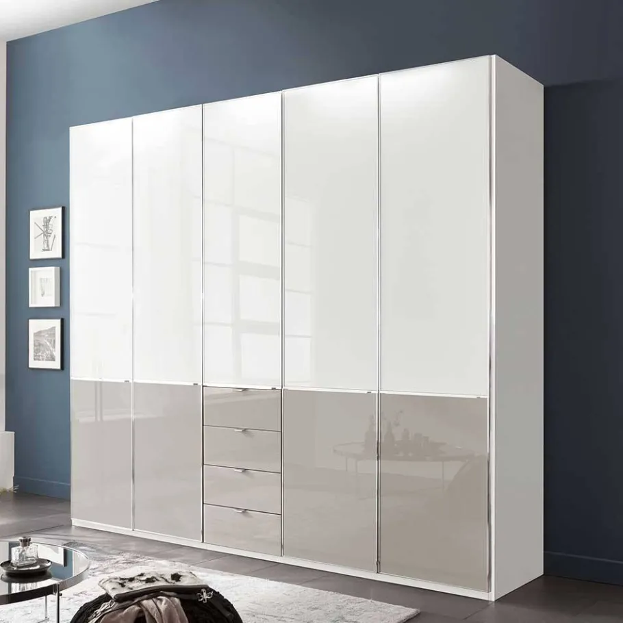 Outlet 5-türiger Schlafzimmer-Schrank 247 cm breit - Pascan Kleiderschränke