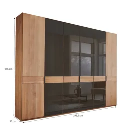 New 6-türiger Schlafzimmerschrank mit Glas - Hung Kleiderschränke|Schränke